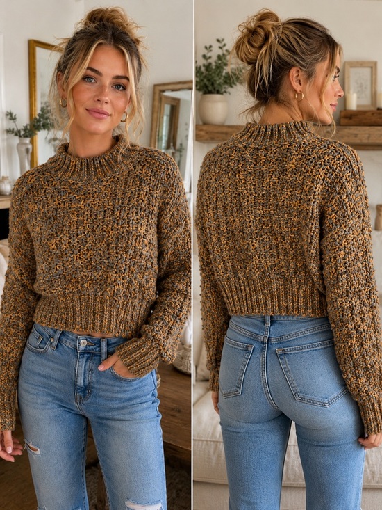Altar'd State Sweaters - Altar’d State NWT Chunky Knit Cropped Sweater XS $88 Retail Multicolor